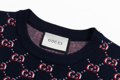 Gucci Unisex Monogram Double-G Jacquard Crewneck Sweater