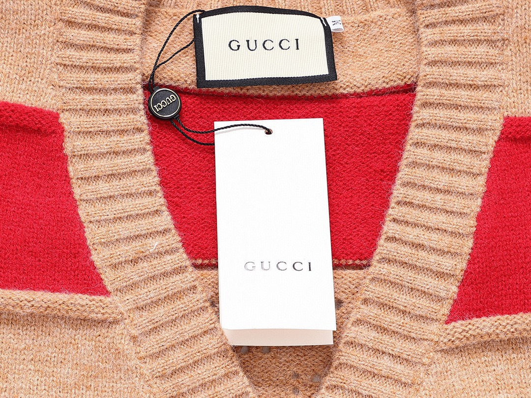 Gucci Unisex Open-Knit Striped Cardigan