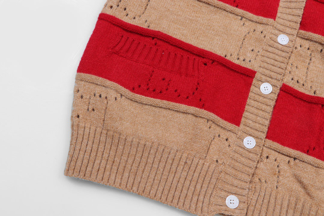 Gucci Unisex Open-Knit Striped Cardigan