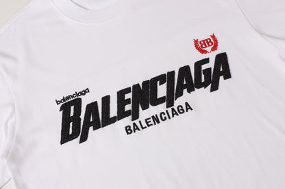 Balenciaga Comic Lettering BB Crest T-Shirt in Black & White