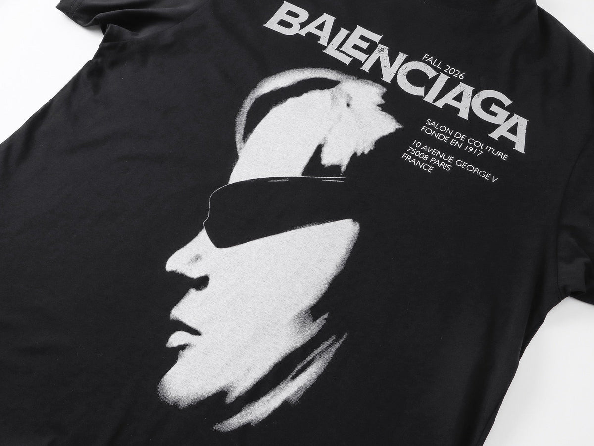 Balenciaga Salon de Couture Portrait T-Shirt in Black