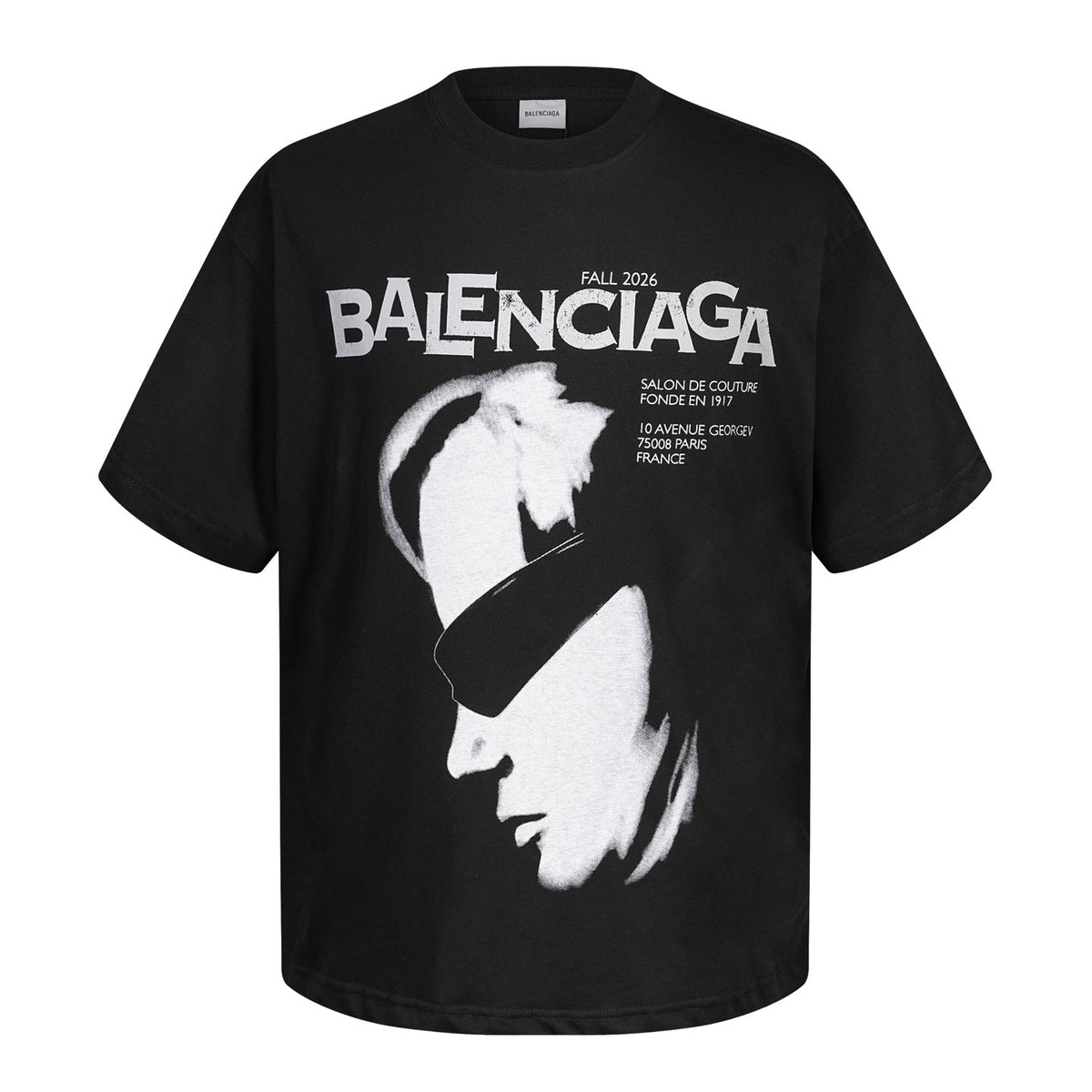 Balenciaga Salon de Couture Portrait T-Shirt in Black