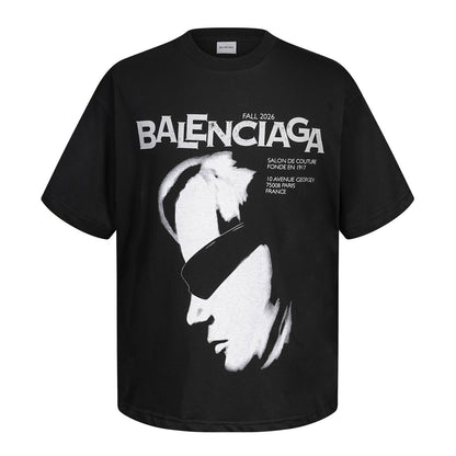 Balenciaga Salon de Couture Portrait T-Shirt in Black