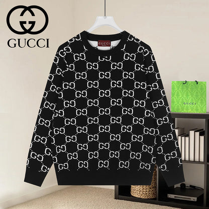 Gucci Unisex Monogram Double-G Jacquard Crewneck Sweater