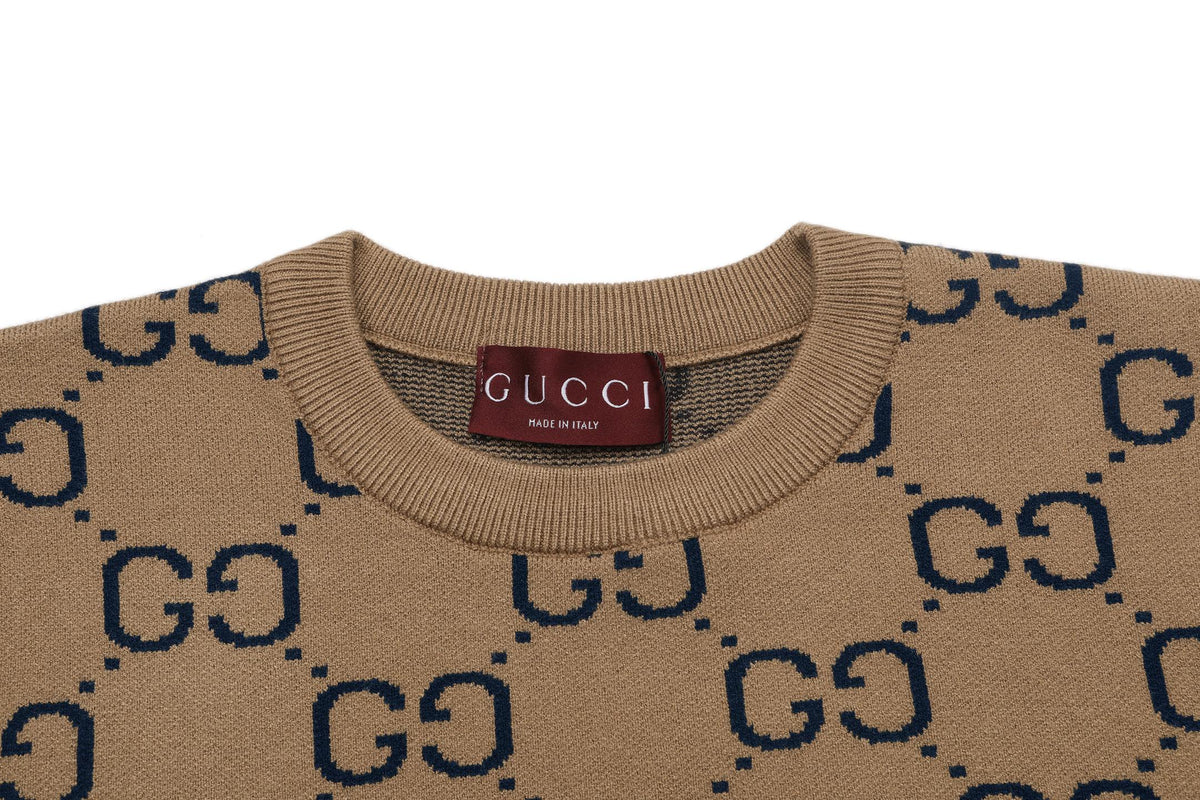 Gucci Unisex Monogram Double-G Jacquard Crewneck Sweater