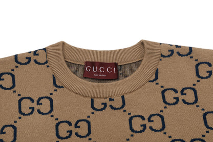 Gucci Unisex Monogram Double-G Jacquard Crewneck Sweater