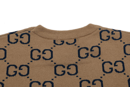Gucci Unisex Monogram Double-G Jacquard Crewneck Sweater