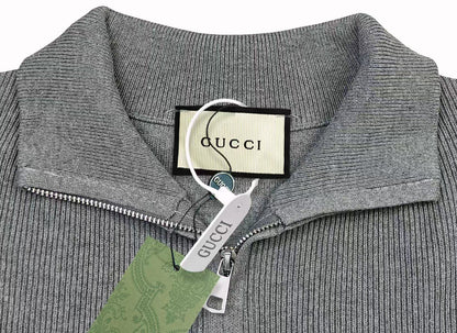 Gucci Unisex Double-G Embroidered Zip-Up Cardigan
