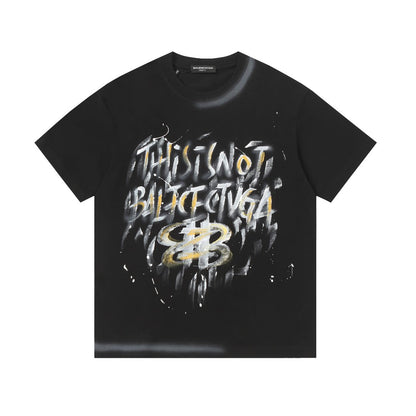 Balenciaga This Is Not Graffiti BB T-Shirt in Black & White