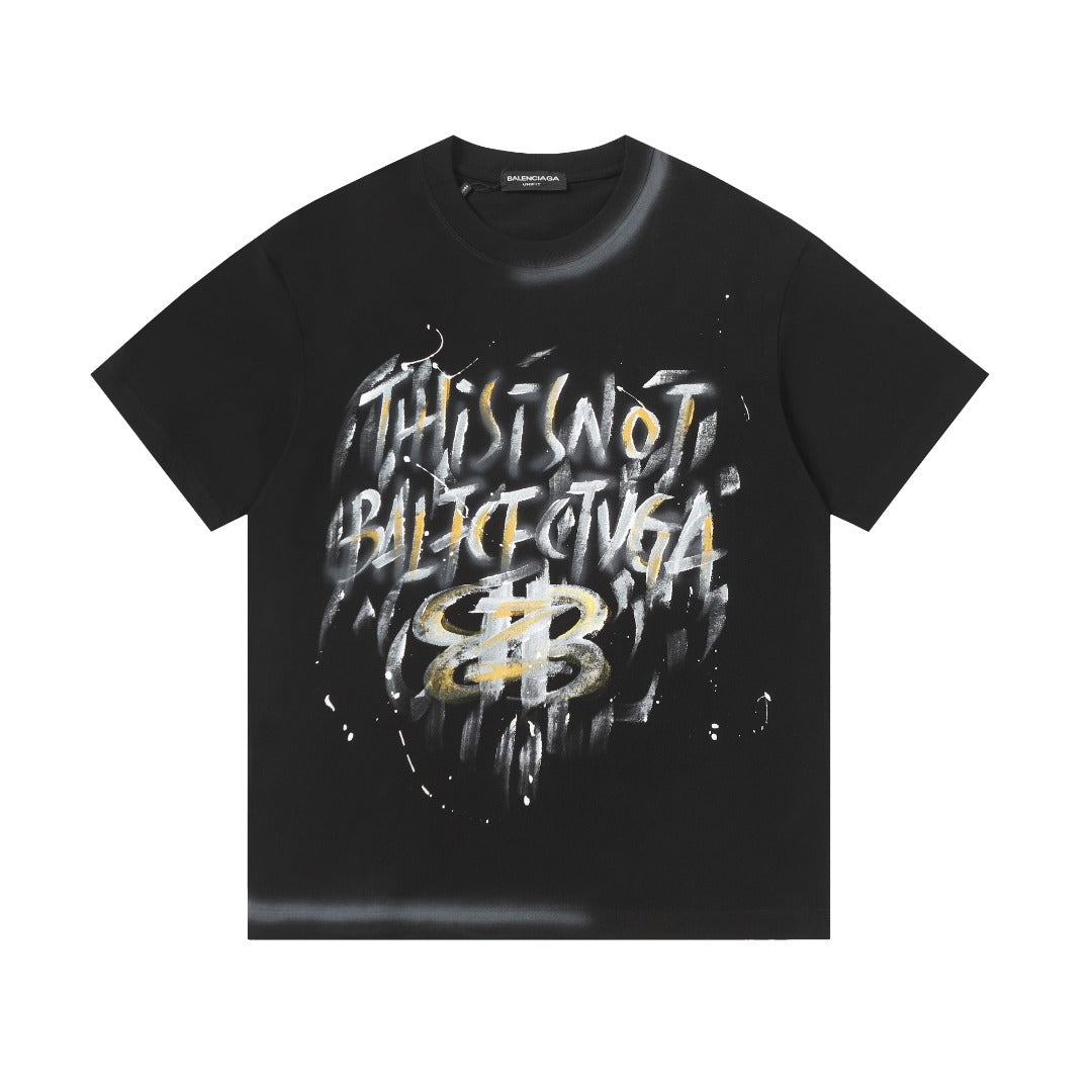 Balenciaga This Is Not Graffiti BB T-Shirt in Black & White
