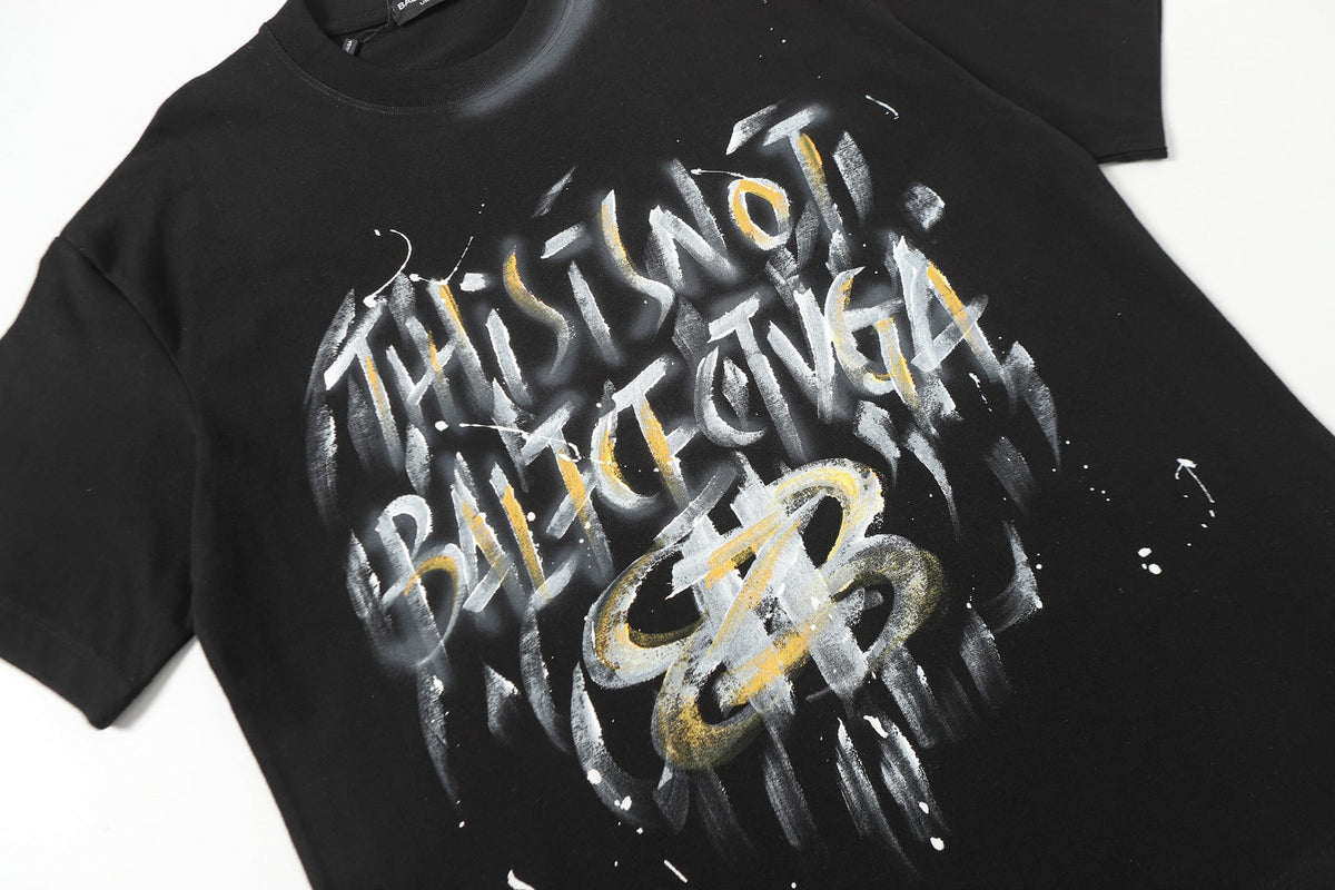 Balenciaga This Is Not Graffiti BB T-Shirt in Black & White