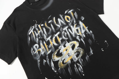 Balenciaga This Is Not Graffiti BB T-Shirt in Black & White