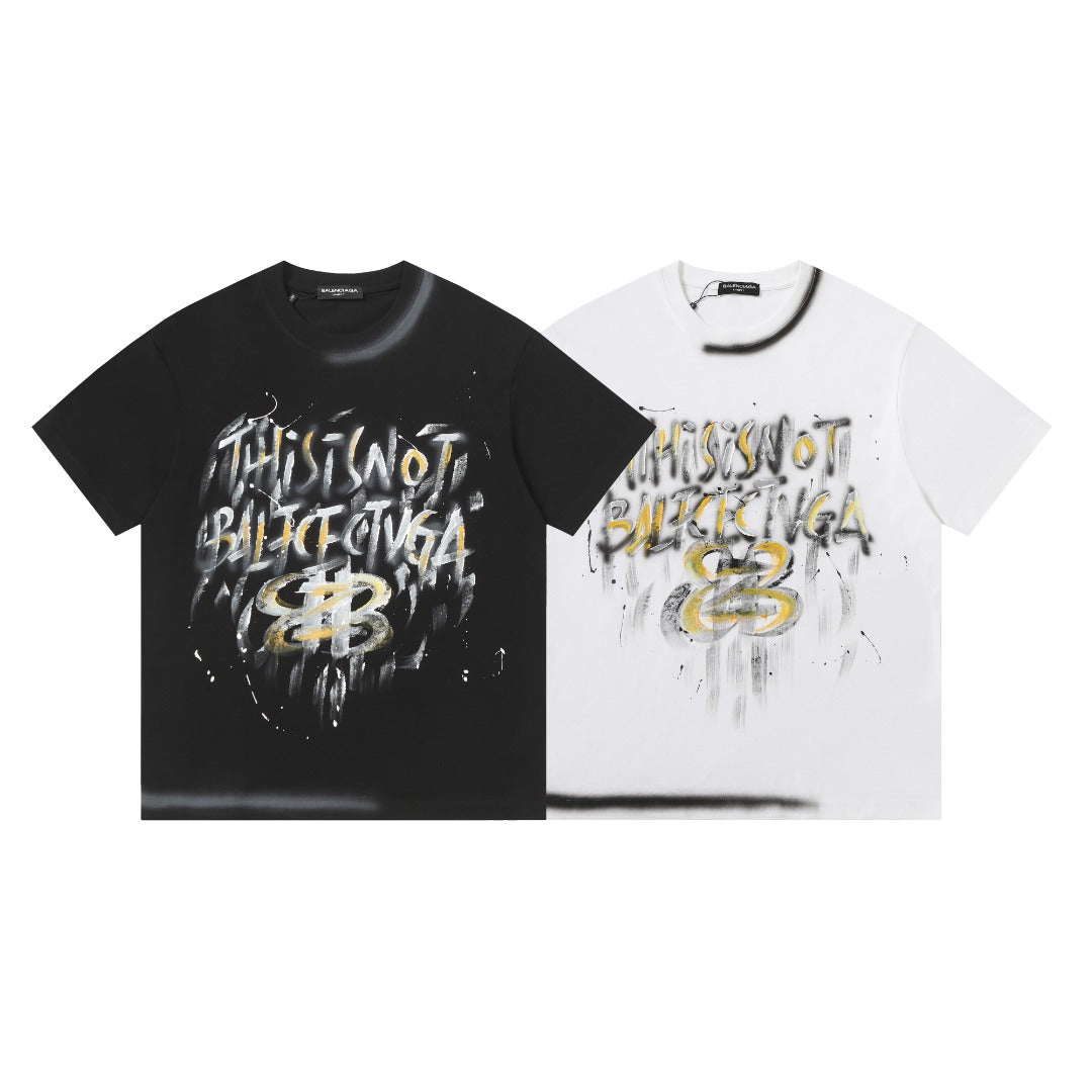 Balenciaga This Is Not Graffiti BB T-Shirt in Black & White