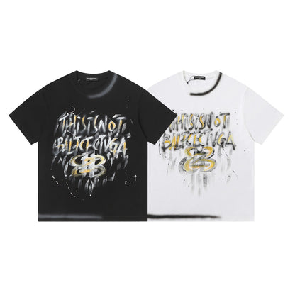 Balenciaga This Is Not Graffiti BB T-Shirt in Black & White