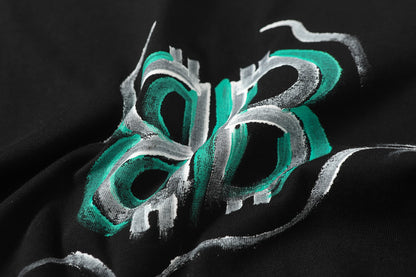 Balenciaga Chrome Graffiti BB T-Shirt in Black & White