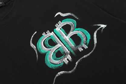 Balenciaga Chrome Graffiti BB T-Shirt in Black & White