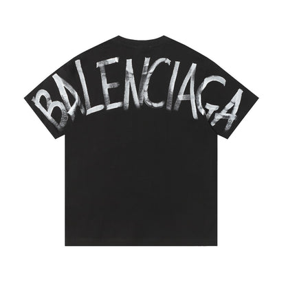 Balenciaga Marble BB Back Print T-Shirt in Black & White