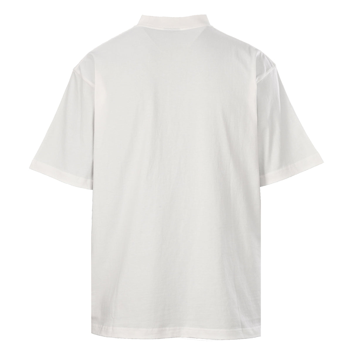 Balenciaga Watercolor Garden Print Mock Neck T-Shirt in White