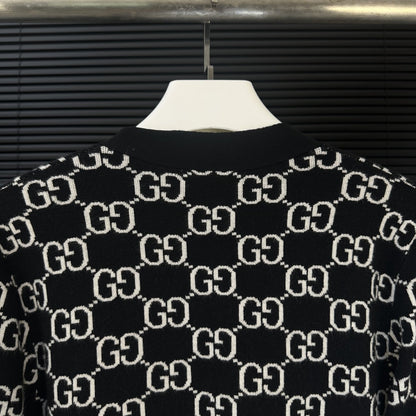 Gucci Unisex Monogram Double-G Jacquard Cardigan