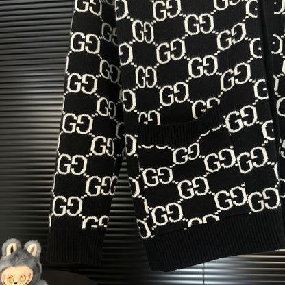 Gucci Unisex Monogram Double-G Jacquard Cardigan